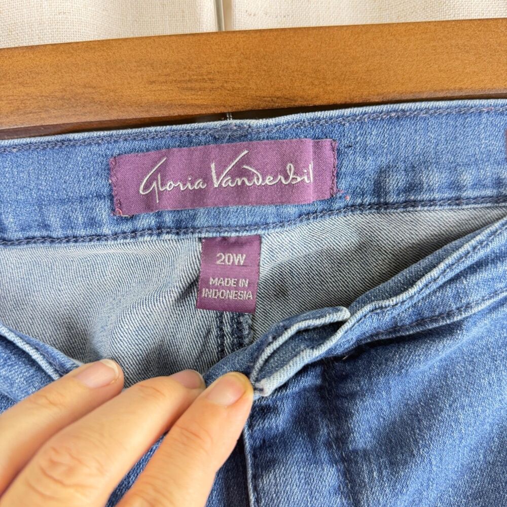 Gloria Vanderbilt Amanda Straight Jeans Womens 20W Blue Stretch Denim Pockets - Picture 7 of 10